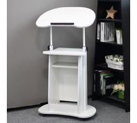 Chic White Reception Desk - Modern Small Lectern for Host Services, Stylish Front Desk for Salons, Spas, Lobbies & Campuses - Elegant Willow Design