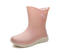 Chic Women's Rain Shoes for Everyday Use Non-Slip Outdoor Wellington Boots Elegant Rain Fashion for Everyone Fashionable Rain Boots Trendy Design for Rain-Friendly Outfits, orange, 5 UK