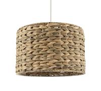 Chic Woven Thick Twisted Brown Paper Pendant Shade with Drum Shape Design | 20cm x 30cm | for Ceiling Pendant or Table Lamp Base by Happy Homewares