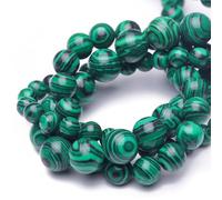 Chicager 6mm Natural Stone Beads for Jewelry Making,Green Malachite Polished Smooth Round Gemstone Beads for Bracelet Necklace 15 Inch