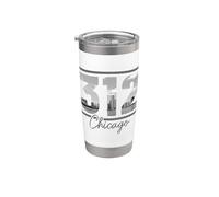 Chicago 312 Area Code Skyline Illinois Vintage Stainless Steel Insulated Tumbler