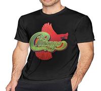Chicago Band Men's Top Pure Cotton Pullover Unisex 100% Cotton Short-Sleeve T-Shirts Black L
