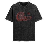 Chicago Band World Tour 72 Logo Men's T-Shirt Unisex Black Tee L