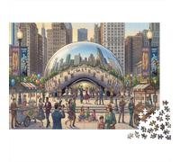 Chicago Beans 1000 Piece Jigsaw Puzzle,Home Wall Decor,Stress Relief,Premium Cardboard Cloud Gate,Whimsical Challenge,Great Gifts,Educational Toy,Adults & Kids 14+ 52x38cm/1000pcs
