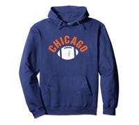 Chicago Blue Orange Cool Chicago Vintage Football Touchdown Pullover Hoodie