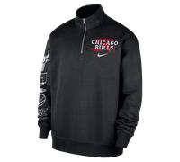 Chicago Bulls Courtside Men's Nike NBA Club 1/2-Zip Top - Black - Fleece L