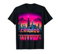 Chicago City Beautiful Sunset Colorful Chi Illinois Skyline T-Shirt