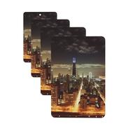 Chicago City Car Air Freshener Cards for Women Men 4 Pack Cute Car Accessories Long Lasting Scent Car Diffuser Hanging Auto Aromatherapy Tablets Car Fresheners Gifts