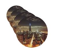 Chicago City Car Air Freshener Cards for Women Men 4 Pack Cute Car Accessories Long Lasting Scent Car Diffuser Hanging Auto Aromatherapy Tablets Car Fresheners Gifts