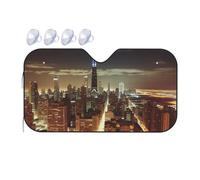 Chicago City Car Windshield Sun Shade Foldable Car Front Window Sunshade for Sun, Heat and UV Rays, Auto Sun Blocker Visor Protector for Cars, SUVs Small