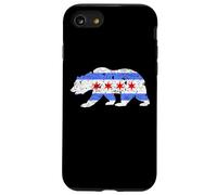 Chicago City Flag Distressed Bear Gift Case for iPhone SE (2020) / 7 / 8