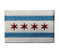 Chicago City Flag Embroidered Iron On Sew On Illinois Patch