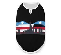 Chicago City Flag Skyline Dog Shirts Sleeveless T-Shirt Pet Tank Top Soft Summer Vests Clothes for Dogs And Cat L