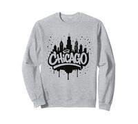 Chicago City Skyline Graffiti Street Art Travel Souvenir Sweatshirt