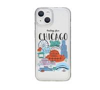 Chicago City Skyline Scape Travel Big Wheel Clear TPU Custom Compatible With iPhone 7 7S 8 SE 2020 X XR XS 11 12 13 14 15 16 16E Pro Max Plus Mini Bumper Case Design Personalised Name Cover Silicone