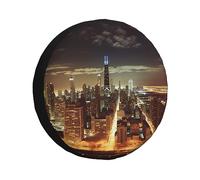 Chicago City Waterproof Dustproof Spare Tire Cover for Car Wheel Portable for RV SUV Truck Trailer Accessories 17 inch