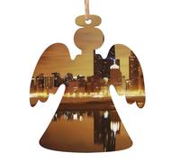 Chicago City Wooden Christmas decorations printed wooden decorations suitable for Christmas trees party decorations