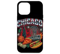 Chicago Cityscape DeepDish Pizza Hot Dog Graphic Case for iPhone 12 Pro Max