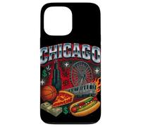 Chicago Cityscape DeepDish Pizza Hot Dog Graphic Case for iPhone 13 Pro Max