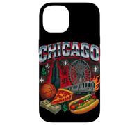 Chicago Cityscape DeepDish Pizza Hot Dog Graphic Case for iPhone 14