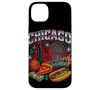 Chicago Cityscape DeepDish Pizza Hot Dog Graphic Case for iPhone 14 Plus