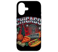 Chicago Cityscape DeepDish Pizza Hot Dog Graphic Case for iPhone 17