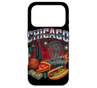 Chicago Cityscape DeepDish Pizza Hot Dog Graphic Case for iPhone 17 Pro