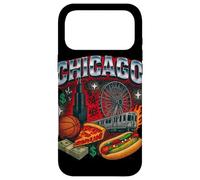 Chicago Cityscape DeepDish Pizza Hot Dog Graphic Case for iPhone 17 Pro Max