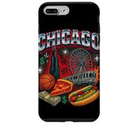 Chicago Cityscape DeepDish Pizza Hot Dog Graphic Case for iPhone 7 Plus/8 Plus