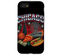 Chicago Cityscape DeepDish Pizza Hot Dog Graphic Case for iPhone SE (2020) / 7/8
