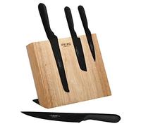 Chicago Cutlery 1124970 Prime 5Pc Magnetic Beech Wood Block Set, German MOV Stainless Steel Blades, Black