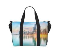 Chicago Downtown Sunset Hand Travel Bag - Lightweight and Versatile Travel Companion with Spacious Design, Multi-Purpose Bag, Luggage Bag, Beach Bag, Gym Bag, Sports Bag
