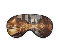 Chicago Eye Mask for Women & Men, Breathable & Adjustable Eye Cover, Ultra Soft Sleep Mask, Lightweight Travel Blindfold for Airplane, Nap, Night Sleeping