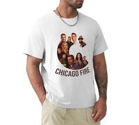 Chicago-fire-Characters-cast-Logo-T-Shirt-Plus-Size-Tops-Summer-top-Vintage-Clothes-Mens-Graphic White