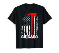 Chicago Firefighter Shirt Fireman American Flag Gift T-Shirt