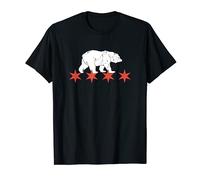 Chicago Flag Bear 6 Point Stars T-Shirt