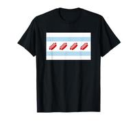 Chicago Flag Hotdog Food City T-Shirt