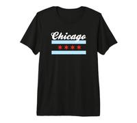 Chicago Flag Illinois USA Fancy Font Premium T-Shirt