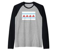 Chicago Flag Skyline Bold City Pride Raglan Baseball Tee