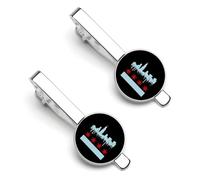 Chicago Flag Skyline Classic Tie Clips for Men Regular Necktie Bar Pins Suitable for Wedding Business