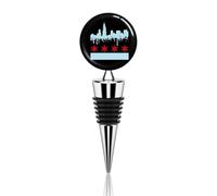 Chicago Flag Skyline Funny Wine Stoppers Reusable Champagne Corks Beer Accessories Christmas Birthday Gifts for Wine Lovers