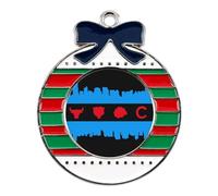 Chicago Flag Skyline Sports Painting Hanging Ornament Christmas Tree Decoration for Xmas Festival Party