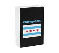 Chicago Flag USA Funny Cigarette Case Stylish Cigarettes Holder Box Ideal Gifts for Men Women Smoker