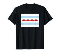 Chicago Flag with Bean Cloud gate Stars T-Shirt