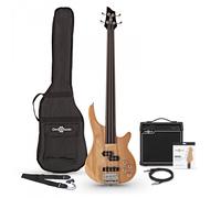Chicago Fretless Bass Guitar + 15W Amp Pack by Gear4music Natural