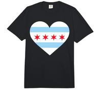 Chicago Heart Flag Pride Windy City Illinois Loop North Side Comfort Colors Adult Heavyweight T-Shirt