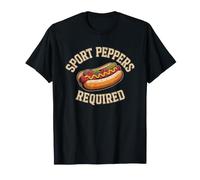Chicago Hot Dog Sport Peppers Illustrated Vintage Badge T-Shirt