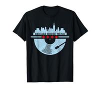 Chicago House Music DJ Raver Vinyl Skyline Retro Vintage T-Shirt
