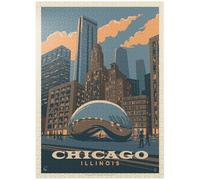 Chicago, IL: Magic Bean, Vintage Poster - Premium 1000 Piece Jigsaw Puzzle for Adults