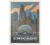 Chicago, IL: Magic Bean, Vintage Poster - Premium 500 pieces Puzzle - MyPuzzle special collection from Anderson Design Group